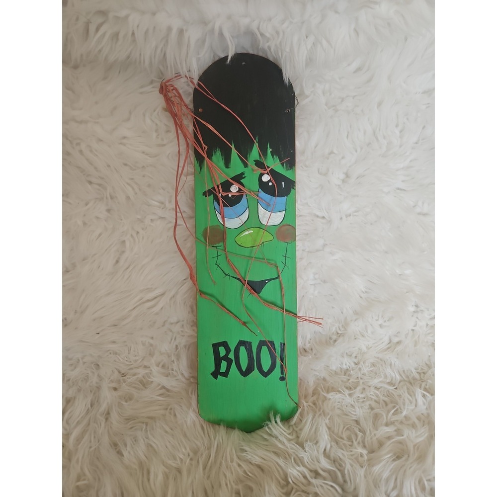 Vintage 90s Halloween Wall Hanging Decoration Hand Painted Double Sided